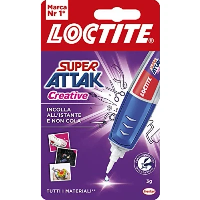 Afbeelding van Loctite Super Attak Creative Transparante vloeibare lijm met applicatorstift, sterke alleslijm voor eenvoudige en nauwkeurige toepassingen, hout, rubber, metaal, leer, 1 x 3 g