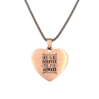 Afbeelding van Ketting RVS Hart Rosegoud You Will Forever Be My Always