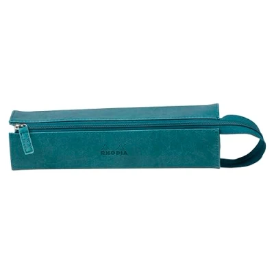 Afbeelding van RHODIA 319033C pennenetui Rama pauw 23 x 5 cm platte opening voor gebruik als kunstleer opslag van pennen, potloden, viltstiften, kleine benodigdheden