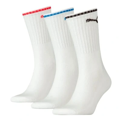 Afbeelding van Puma Sokken 3P Crew Sock Stripe Wit Maat 39/42