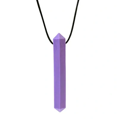 Afbeelding van ARK® Kauwketting in verschillende diktes met instelbare scheurlijn en ATC onderhoudsinstructies Sensory halsketting, bijtblok, kauwen, tanden, autisme kristal, glad, extra stevig, lavendel