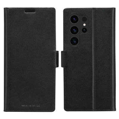 Afbeelding van Samsung Galaxy S24 Ultra Hoesje Echt leder dbramante1928 Bookcase Zwart Telefoonhoesje