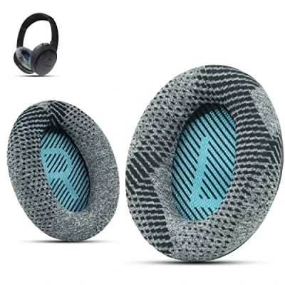 Afbeelding van Blaas je Bose QC35 II nieuw leven in vervangende oorkussens van Krone Kalpasmos, luxe stof en geheugenschuim, past op QC35/QC25/QC2/QC15/Ae2/Ae2i/Ae2w/SoundTrue&amp;SoundLink Slank grijs