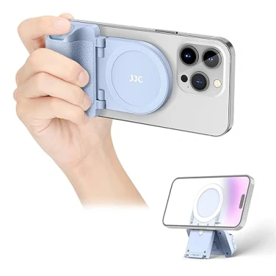 Afbeelding van JJC Magnetische Telefoon Handgirp met Bluetooth Afstandsbediening, Camera Foto Grip Handvat voor iphone 15 14 13 12 &amp; Android Telefoon, Bureau Stand Statief Mount