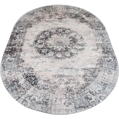 Afbeelding van Veer Carpets Vloerkleed Viola Antraciet Ovaal 200 x 290 cm