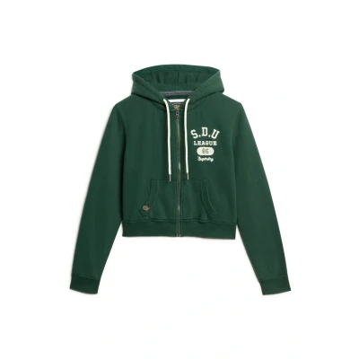 Afbeelding van Superdry Athletic Essentials CROP Sweater met rits, Dames, Maat: 44, Enamel green