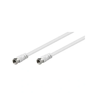 Afbeelding van Goobay 11721 antennekabel 1,5 m/F stekker naar F stekker/satellietkabel 70 dB coaxkabel satellietkabel / 2 voudig afgeschermde tv kabel/wit/televisiekabel m