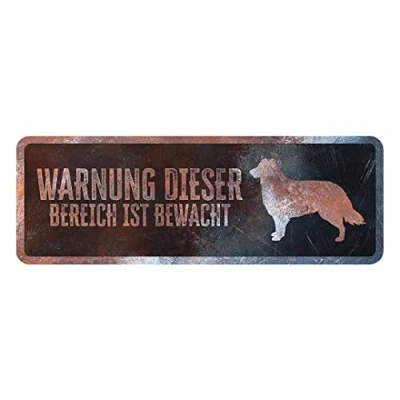 Afbeelding van D&amp;d Home Waakbord Hond Waarschuwingsbord Collie Duits 40x13x0,3cm Meerkleurig 1st