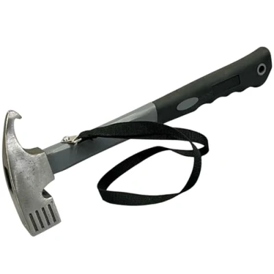 Afbeelding van KOVA® Campinghamer, tenthamer met haringtrekker en polslus, praktische robuuste om te kamperen haringen uit trekken, ideale campinghamer voor harde vloeren outdoor, grijs