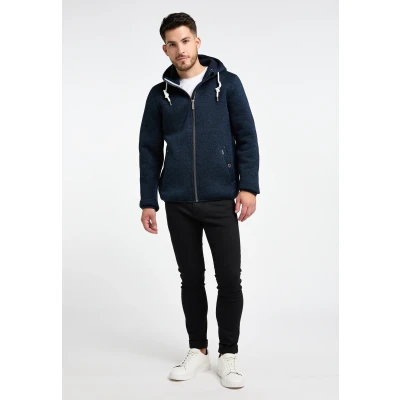 Afbeelding van Gebreid fleece blouson jack DREIMASTER XXL / Marine Melange 100% Polyester