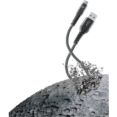 Afbeelding van Cellularline usb kabel, kevlar a to c 2m, zwart