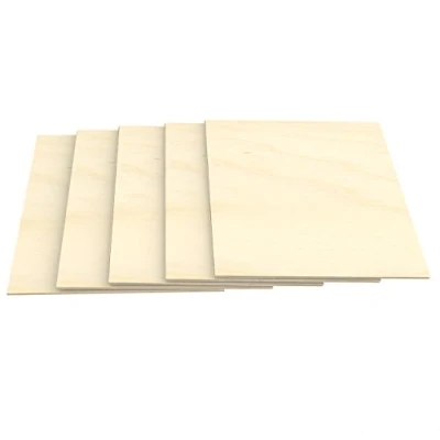 Afbeelding van AUPROTEC 5 x A5 multiplexplaten, berk, 3 mm, 148 mm 210 knutsel en figuurzagen, houten platen, massief multiplex, industriële kwaliteit
