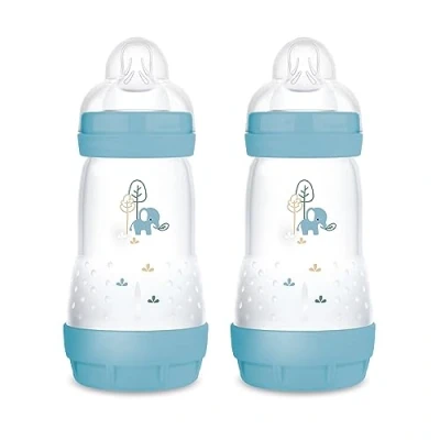 Afbeelding van MAM Babyfles Easy Start Anti Colic mat 2x 260 ml vanaf 0 maanden, olifant