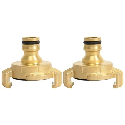 Afbeelding van KUHAWL Messing snelkoppeling, 2 stuks tuinslang, snelkoppelingen, snelkoppeling met 1/2 inch steekkoppeling, klauwkoppeling, adapter voor connector, steekkoppeling