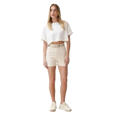 Afbeelding van Trendyol Antraciet Duurzamere Mom High Waist Denim Shorts Twoss20Sr0210