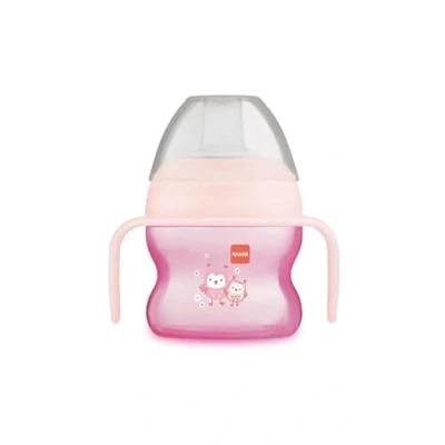 Afbeelding van MAM Starter Cup met antislip handgrepen en schenktuit, vanaf 4 maanden, 150 ml, roze