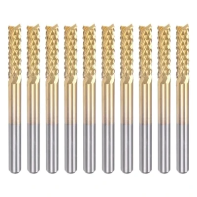Afbeelding van Zwfjcmsa 10 STKS Titanium Coat Carbide End Mill Graveren Frees CNC Router Bits voor PCB Machine, 1/8 Inch Schacht 3.175Mm