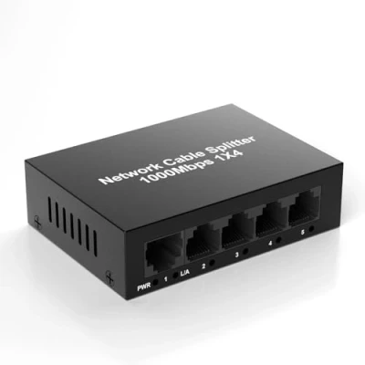 Afbeelding van RJ45 Ethernet Splitter Hoge Snelheid 1 tot 4 Out, 1000Mbps Internet Switch voor Cat 5/5e/6/7/8, LAN Netwerk Hub Poort Gigabit Ondersteuning Apparaten Delen Het op
