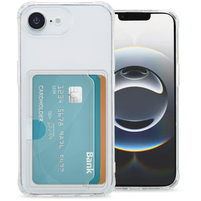 Afbeelding van imoshion Hoesje met Pasjeshouder Geschikt voor iPhone 16e Softcase Backcover pashouder 3.0 Transparant