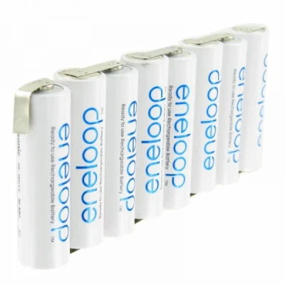 Afbeelding van eneloop 9,6 volt batterijpakket F1x8, 8 / BK 3MCCE met soldeertag