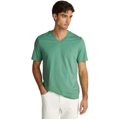 Afbeelding van Tommy Hilfiger Essential V NECK TEE Tshirt basic, Heren, Maat: XS, Fort green