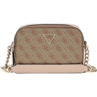 Afbeelding van Guess Noelle 4GLOGO Schoudertas, Dames, Maat: One Size, Hellbraun