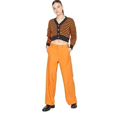 Afbeelding van Trendyol Dames broek met wijde pijpen, ORANJE, 42, 68