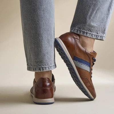 Afbeelding van bugatti SCHNÜRER Sportieve veterschoenen, Heren, Maat: 45, Cognac Leer