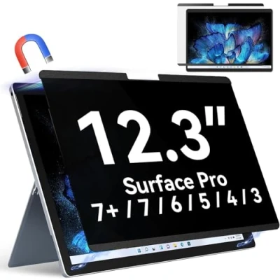 Afbeelding van Magnetische privacyfilter, compatibel met Microsoft Surface Pro 7 Plus/Pro 7/Pro 6/Pro 5/Pro 4/Pro 3, 12,3 inch, afneembaar, anti spy glare blauw licht, privacy scherm, privacyscherm, privacyscherm