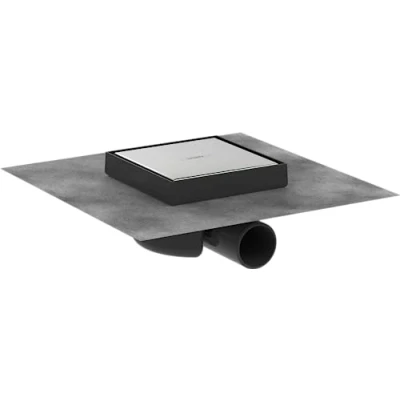 Afbeelding van hansgrohe 56112800 RainDrain Spot 150/150 betegelbaar roestvrij staal geborsteld complete set puntafvoer