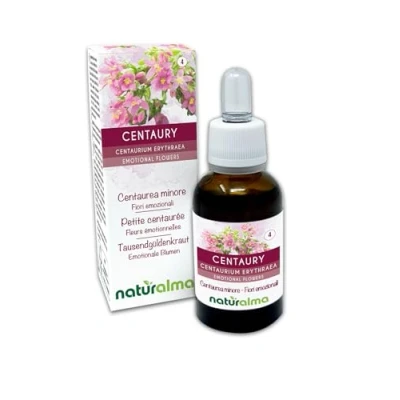 Afbeelding van Centaury of Duizendguldenkruid (Centaurium erythraea) Naturalma Bachbloesems Druppels 30 ml alcoholvrij vloeibaar extract Bloesemessences Veganistisch en