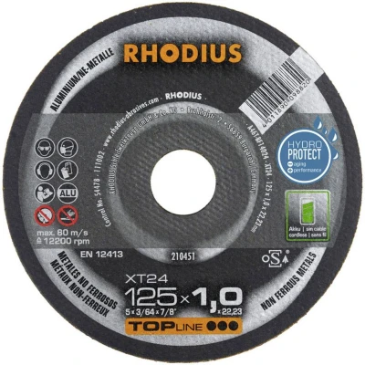 Afbeelding van Doorslijpschijf ALUMINIUM 125 x 1,0 22,23 mm (Rhodius)