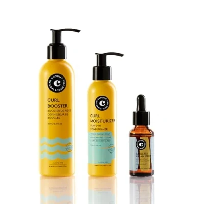 Afbeelding van COCUNAT Shiny Curls Plan Moisturizer Leave In + Curl Booster Argan Oil Serum Curly Method Moisturises, Detangles, Nourishes, Eliminates Frizz 250ml+150ml 30ml
