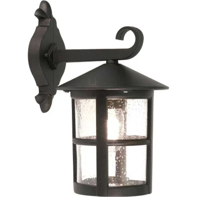Afbeelding van Elstead Lighting LED Wand Buitenlamp Hereford 1X E27 Max 60W Dimbaar Black
