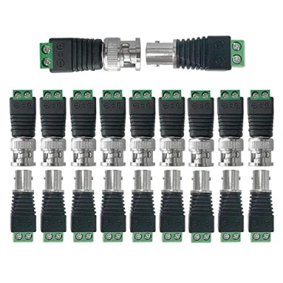 Afbeelding van Aiqeer 10 paar BNC Video Balun Stekkeradapter plug &amp; female kit, stekker bus, coaxkabel adapter (groen + zwart)
