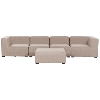 Afbeelding van Beliani Loungeset AREZZO Beige Polyester