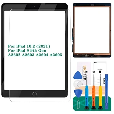Afbeelding van voor iPad 9e generatie touchscreen 9 A2602 Screen Vervanging 10.2 2021 Digitizer A2603 A2604 A2605 Glas Sensor Panel (met Home knop) (zwart)
