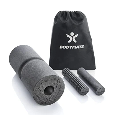 Afbeelding van CARE with CORE Fascia set bestaande uit fasciarol 35 x 14 cm, middelhard met groef rondom, twee kleine rollen glad en genopt oppervlak, 20 4,5 zwart e book