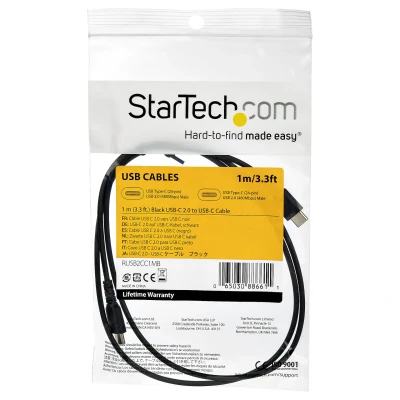 Afbeelding van StarTech.com USB 2.0 naar C kabel 1m zwart
