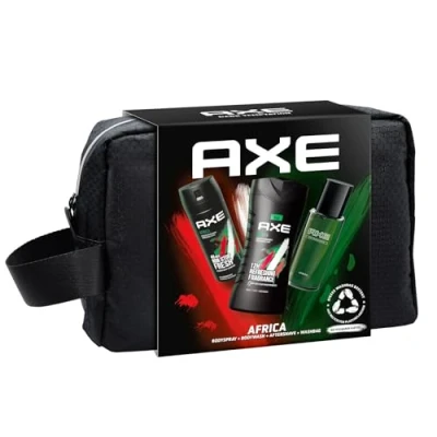 Afbeelding van AXE Africa cadeauset met toilettas voor mannen, bodyspray, douchegel en aftershave (1 stuk)
