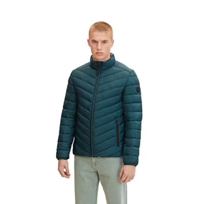 Afbeelding van TOM TAILOR Uomini Lichtgewicht gewatteerde jas 1031474, 10834 Deep Green Lake, S