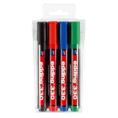 Afbeelding van Edding Permanent Marker E 330, Etui Van 4 Stuks