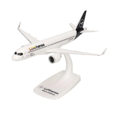Afbeelding van Herpa vlieguig model Lufthansa Airbus A320neo &quot;Lovehansa&quot; D AINY schaal 1:200 Snap Fit, voor verzamelaars, miniatuur deco, plastic vliegtuig met onderstel