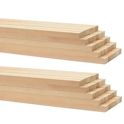Afbeelding van TSKDKIT 60 stuks houten vierkante deuvelstaven voor doe het zelf hout (25 x 0,5 cm)