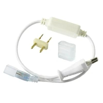 Afbeelding van Jandei Aansluitset voor LED strip 14 mm breed 220V SMD5050, max. vermogen 6A 750W, geschikt buiten. Inclusief stekker, connector en dop
