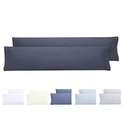 Afbeelding van Todocama 2 kussenslopen, extra zachte microvezel, hypoallergeen, set van 150 x 40 cm, donkergrijs