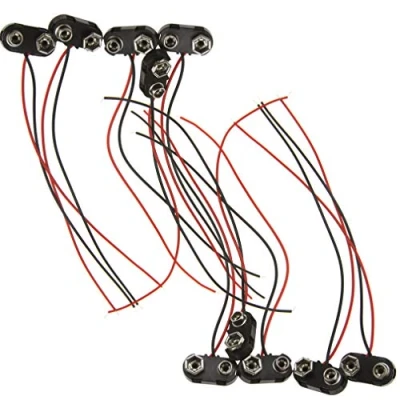 Afbeelding van 10 stks Batterij Clip Connector 9V Met Looddraad Harde ABS Snap