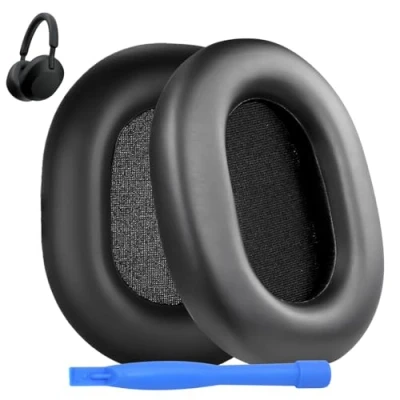 Afbeelding van MMOBIEL Vervangende Oorkussens Geschikt voor Sony WH 1000XM5 Noise Cancelling Hoofdtelefoon van Memory Foam en Protein PU Koptelefoon Isolation Earpads Zwart