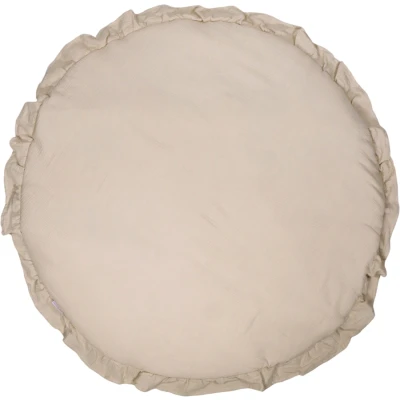 Afbeelding van MamaLoes Soft Cotton Ruffle Ecru 90 cm Rond Boxkleed ML020241