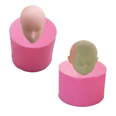 Afbeelding van XLZSP 3D Pop Hoofd Siliconen Mallen 2Pcs Menselijk Gezicht Fondant Cake Mould Handgemaakte Diy Chocolade Jelly Pudding Polymeer Klei Gips